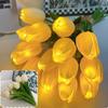15 PCS Tulip Simulation Flower LED Night Lamp Bedside Atmosphere Night Light Home Flower Bouquet Decorative Photography Wedding Props