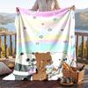 Warm Flannel Blanket Bear Pattern, Lightweight Comfortable Throw Blanket for Bed Sofa Use