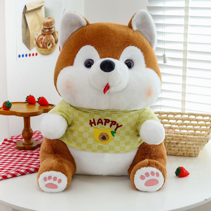 Cute Fruit Husky Plush Toy Clawing Doll Doll Children Sleeping Pillow Apple Shiba Dog