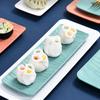 Durable Sushi Plate Smooth Surface Imitation Ceramic Tea Snack Tray Anti-spill Food Grade Cake Tray Home Supply