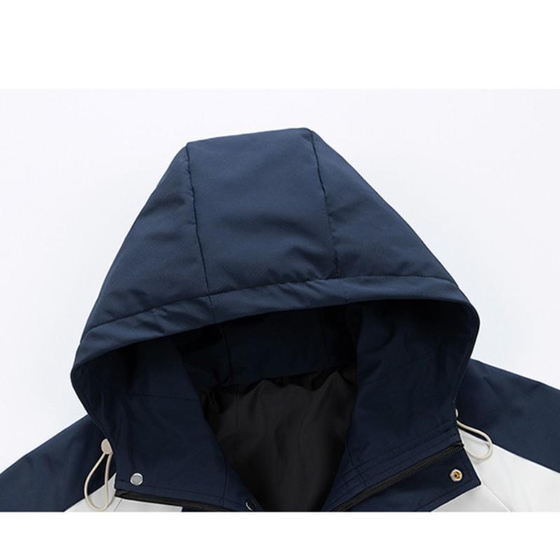 Men's Spring New Hooded Fashion Cargo Jacket Color Matching Casual Loose Jacket