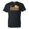 Kansas Groovy Sunset - Landscape Vacation Home State T Shirt - Black