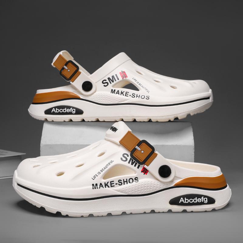 Plus Size 38-47 Men Slippers Fashion EVA Insole Clogs Men Garden Shoes Arch Support Waterproof Slides For Men Beach Shoes