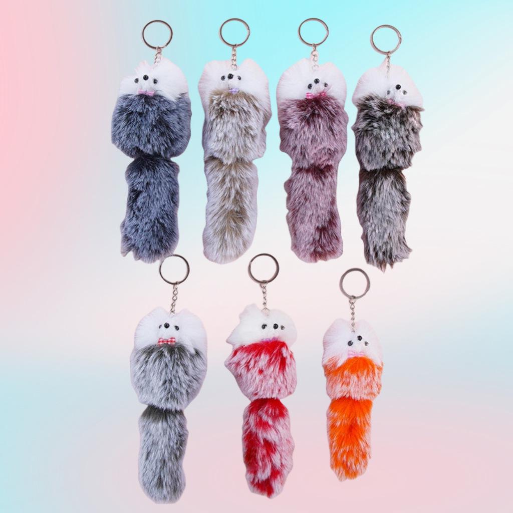 Entzückender Fuchs Pompon Schlüsselanhänger - Damen Taschenanhänger, Rucksackaccessoire und Handyanhänger