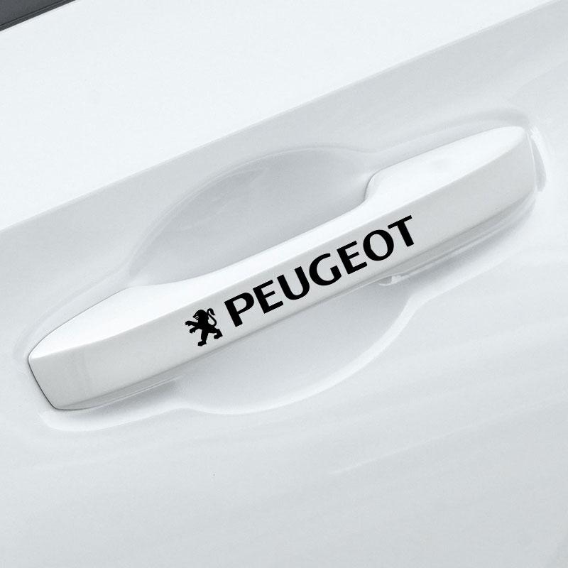 4Pcs Car Door Handle Sticker Tire Rear View Mirror Decoration Sticker For Peugeot 2008 5008 307 308 3008 206 207 208 107 106 205
