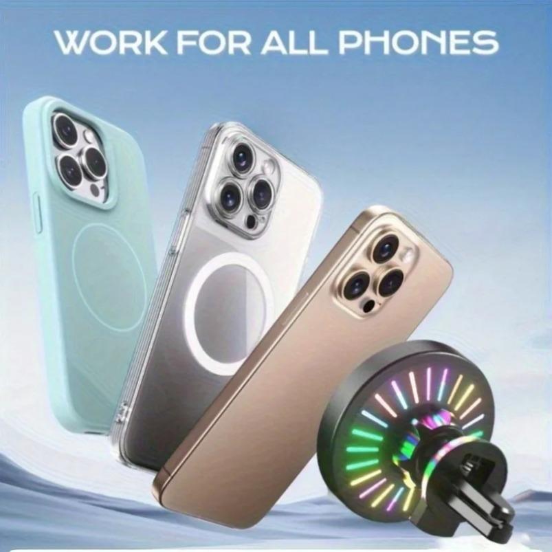 360° Rotation Car Air Vent Phone Magnetic Wireless Charger Holder Stand For iPhone 16 15 14 13 12 Pro Max Fast Charging Station