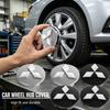 4PCS Cache-moyeu de roue de voiture Autocollants de cache-moyeu central de jante en métal 3D Imperméables Pour ASX I200 Outlander Pajero Eclipse Lancer