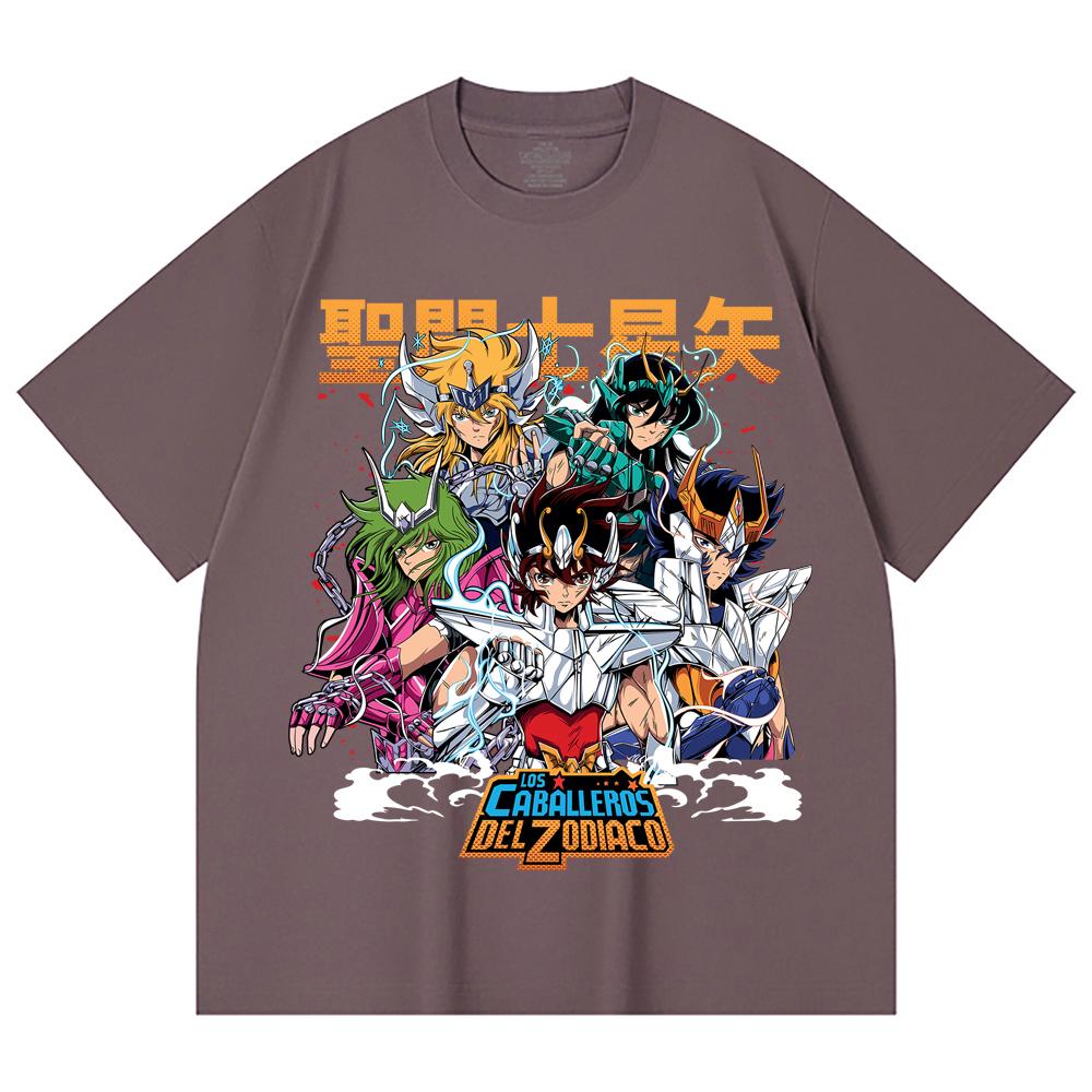 230 Gsm 100% Katoen Saint Seiya V1 Print Unisex Zwaar Katoen T-shirt