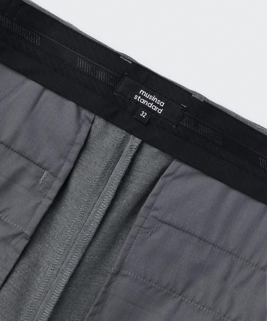 Musinsa Standard Wide Hidden Banding Slacks [Melange Gray]