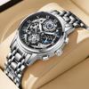 2022 LIGE Original Men's Watch Top Brand Full Steel Quartz Men's Watch Fashion Hollow Waterproof Chronograph Wristwatch