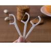 Polymer Dental Floss Stick, Ultra-fine Dental Floss Cleaning, Oral Care, Flat Line, Bow Shaped Toothpick Line, Tooth Picking Stick