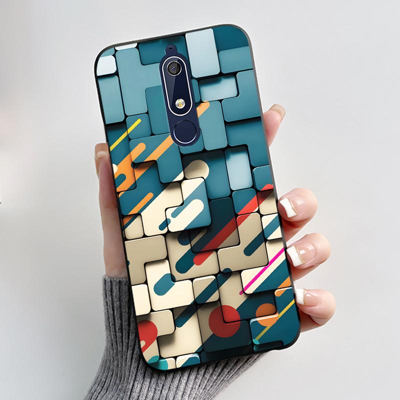Etui Na Nokia 5.1 6.1 Estetyczne Luksusowe Urocze Fajne Chłopcy Dziewczyny Miękki silikon Etui na Telefon Tylna Pokrywa Czarna Matowa Ochronna Obudowa