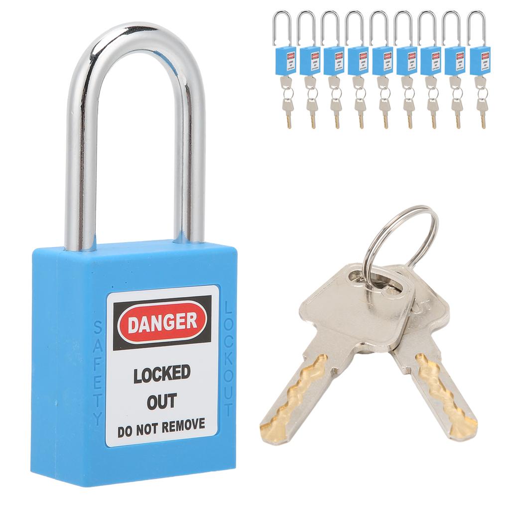 10 Ensembles Cadenas de Sécurité 1,5in Anse en Acier Isolé Anti-Corrosion pour Industrie Fabrication de Machines