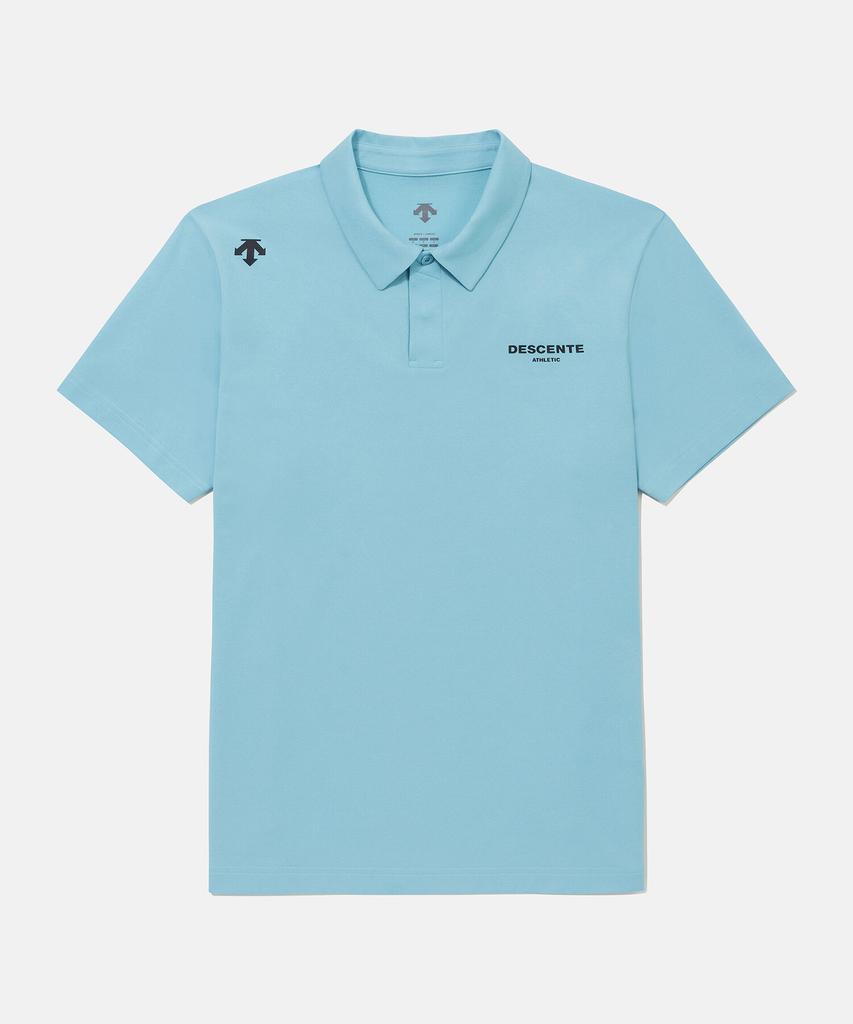 DESCENTE Tough Small Wording Polo Short Sleeve T-Shirt Blue Sr323Ups74 (A Type)