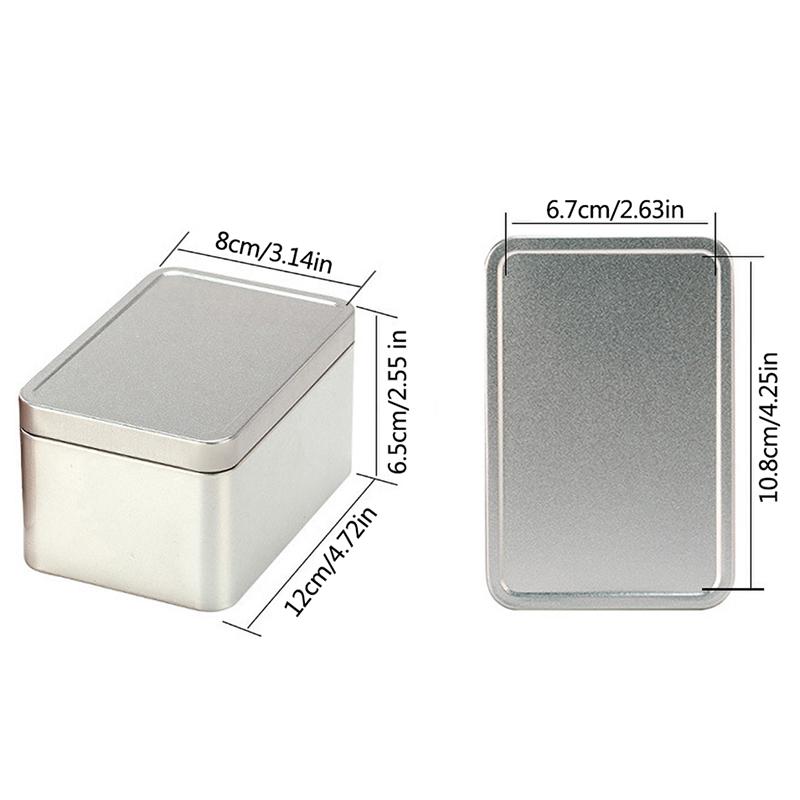 Tea Tins Box Metal Storage Box Tea Tins Sealed Cans Rectangle Tin Boxes Tea Container Box Organizer Sugar Cookies Box