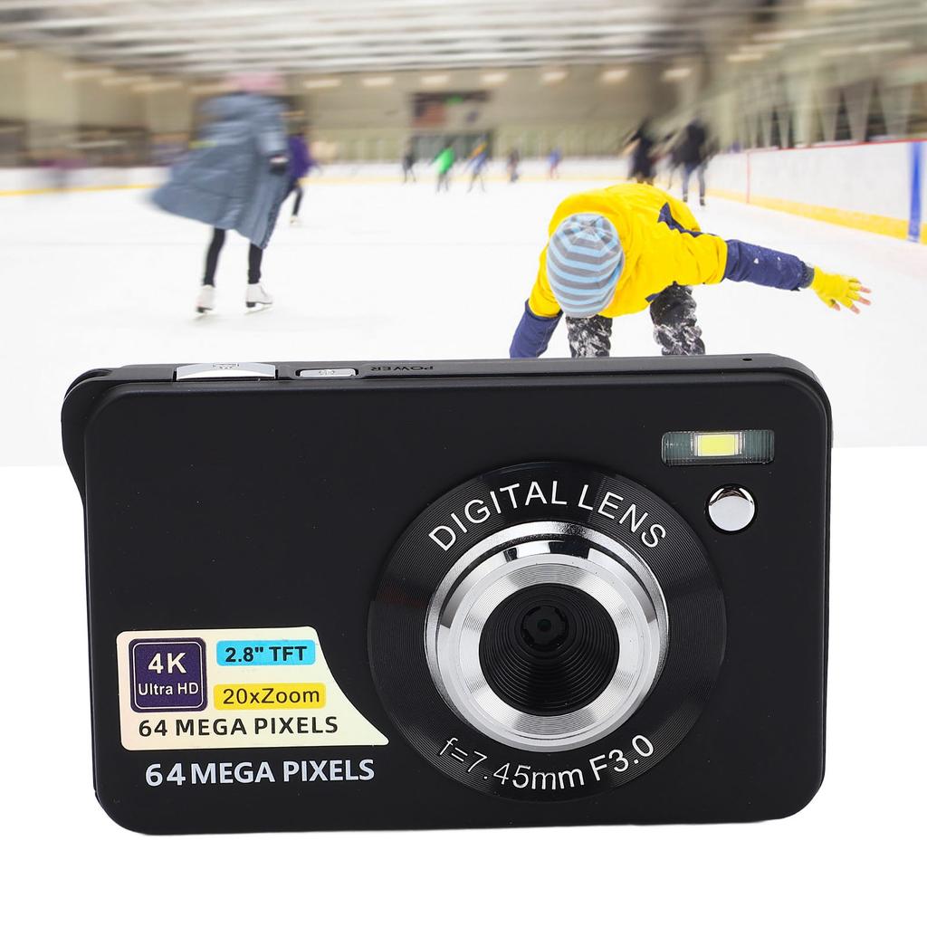 2.8in 4K 64MP HD Digital Camera 20X Zoom Auto Portable Camera for Girls Boys Teenagers