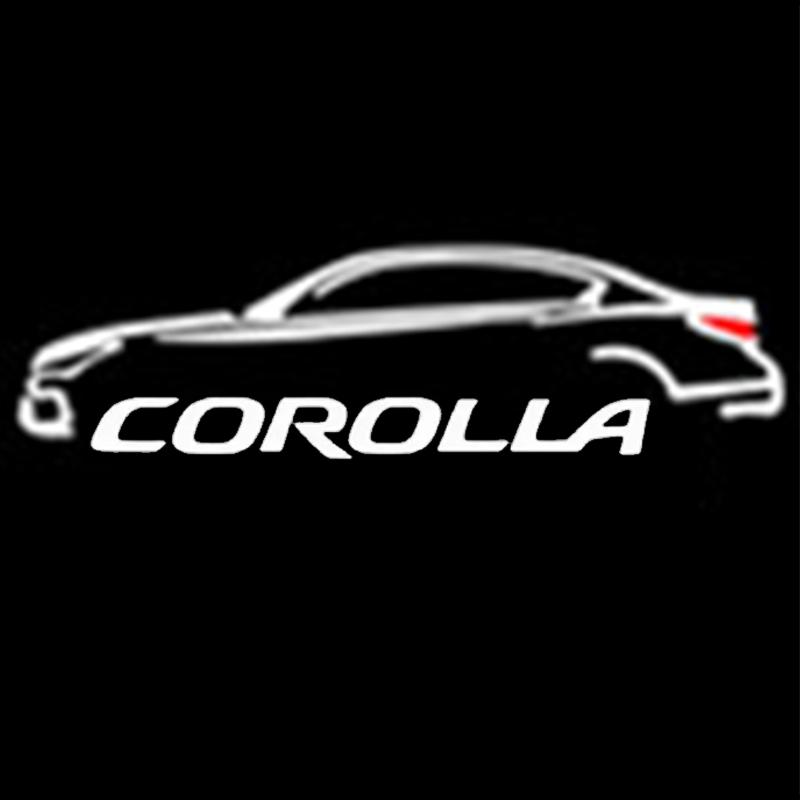 2PCS for Toyota Corolla 2007-2020, LED Door Welcome Light Projector Shadow Light, Ground Light, Door Warning Light