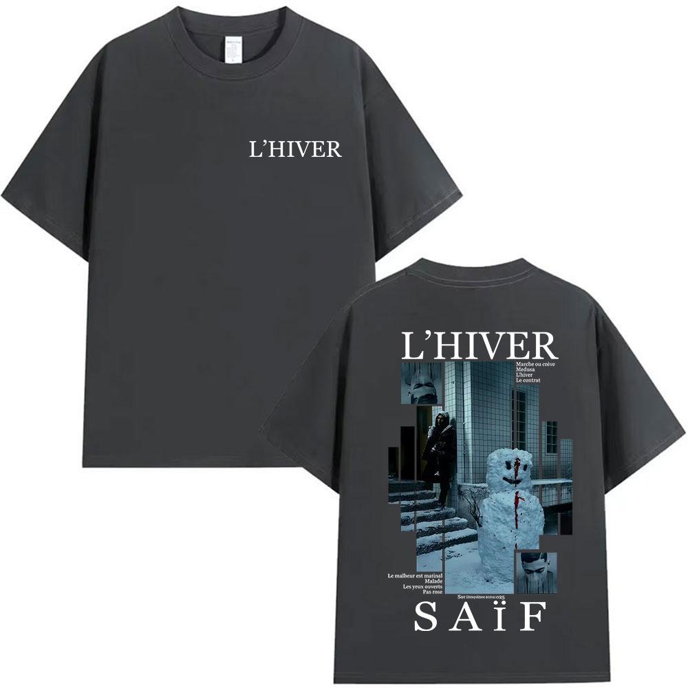 Front Back Dual Sided Winter Snowunisex Collage Graphic T Shirt Unisex Unisex Loose Short Sleeve Streetwear Casual Aesthetic Top Tee