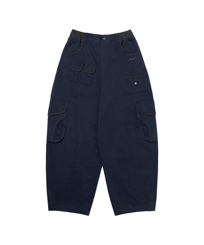 FANCY CLUB Cargo Work Balloon Pants (Navy) F26Qd153