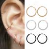 Boucle d'oreille créole dorée pour femmes Mode Couleur noir argent Punk Boucles d'oreilles homme Boucles d'oreilles créoles Hip Hop Bijoux Unisexe