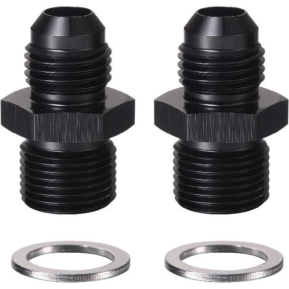 Flare to 5/8-20 Male Carburetor Fuel Inlet Fitting 8AN to 5/8-20 Black - 2PCS