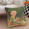 Healing The L-Little Prince Painting Fairy Tale Cushion Cover Throw Pillow Cover Hidden Button Durable Polyester Chair Cushion