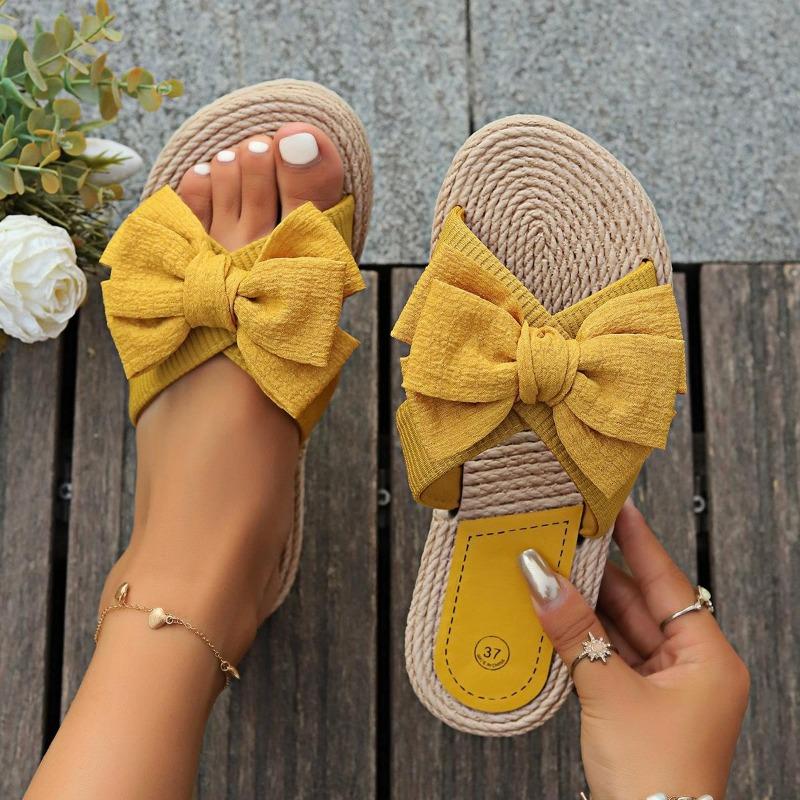 Ladies Big Flower Fashion Casual Outside Wearing Flat Slippers