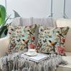 Floral Bird Butterfly Embroidered Velvet Pillow Cover For Living Room Decor
