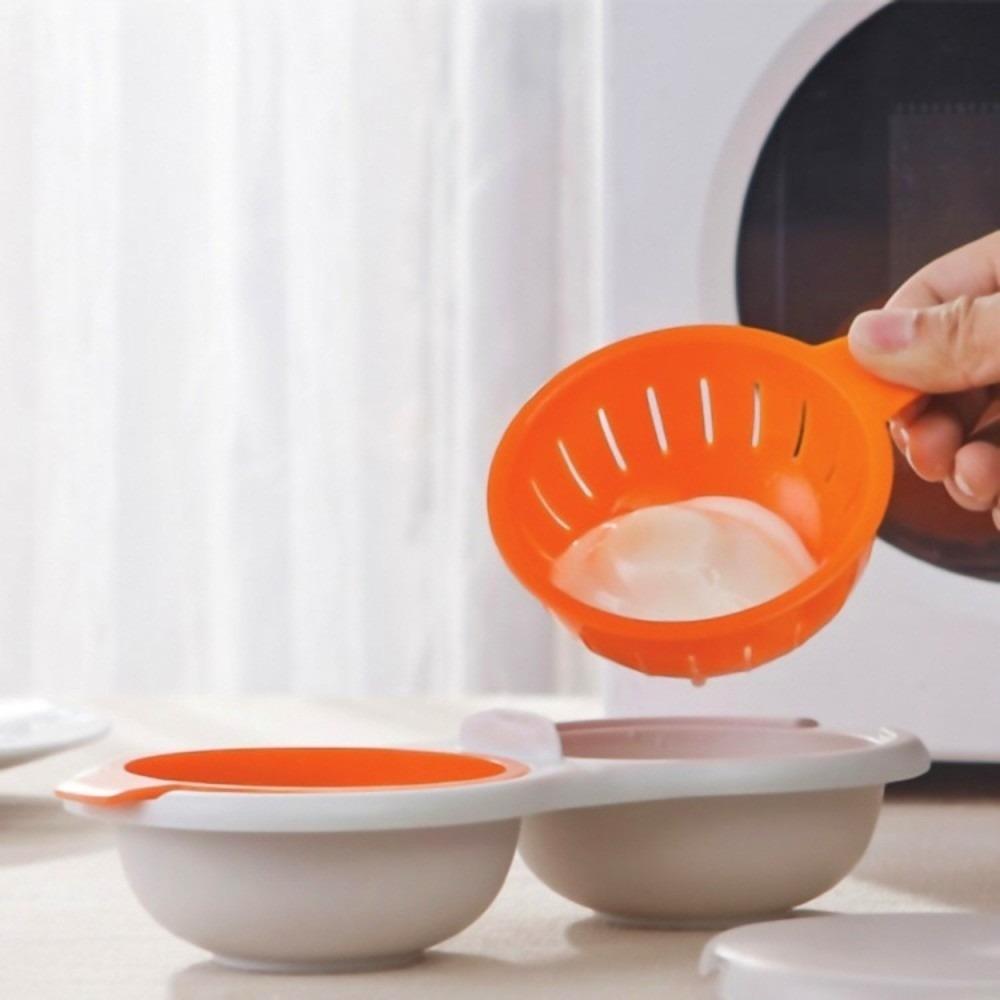Food Grade Microwave Egg Poacher Heat Resistent with Lid Microwave Egg Steamer Quick Heating Non Stick Hot Spring Egg Mold