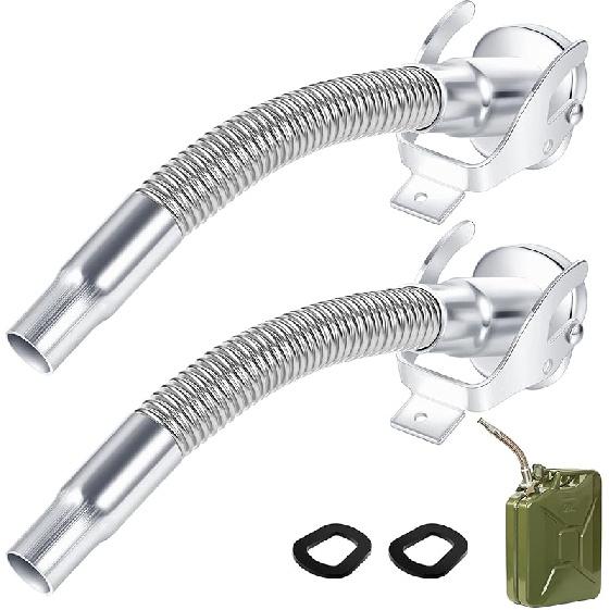 BBTO 1 Pcs Flexible Jerry Can Spout Stainless Steel Long Nose Spout Replacement Compatible With Wavian Jerry Can (Silver)