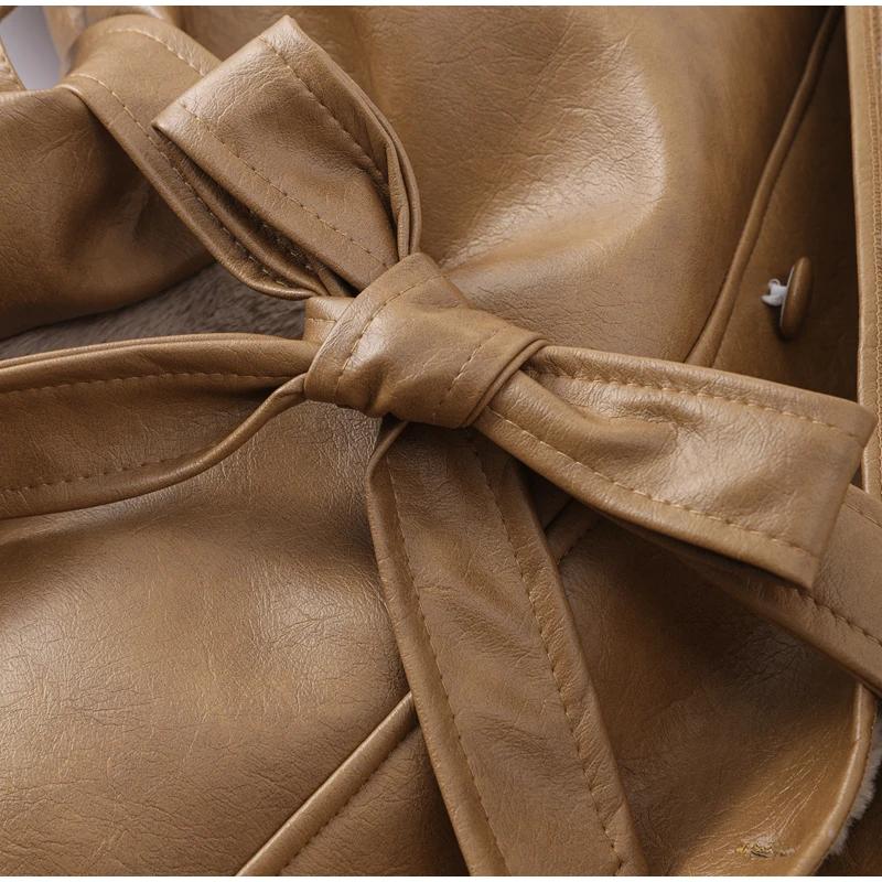 Vestes d'hiver épaisses en cuir peluche pour femmes, bureau, simple boutonnage, col rabattu, manteau surdimensionné, manches longues, pardessus, hauts