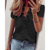 Summer and Autumn Short Sleeved Ruffled Shirt for Women