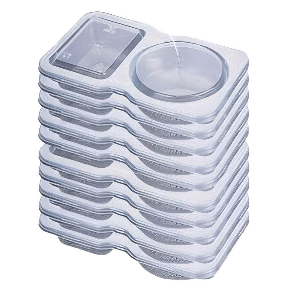 Double Compartment Transparent Dressing Containers Reusable Stackable Storage Snack Containers Leakproof for Home School