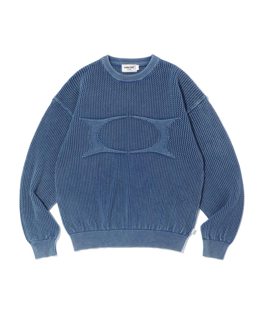 CRITIC Wormhole Logo Natural Dyeing Mesh Knit Blue