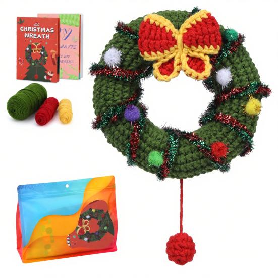 Christmas Crochet Kit for Beginners DIY Material Bag with Hooks Yarns
