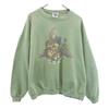 90s Old USA Made Heavy Weight Long Sleeve Sweat Trainer XL Greenish Men's Used