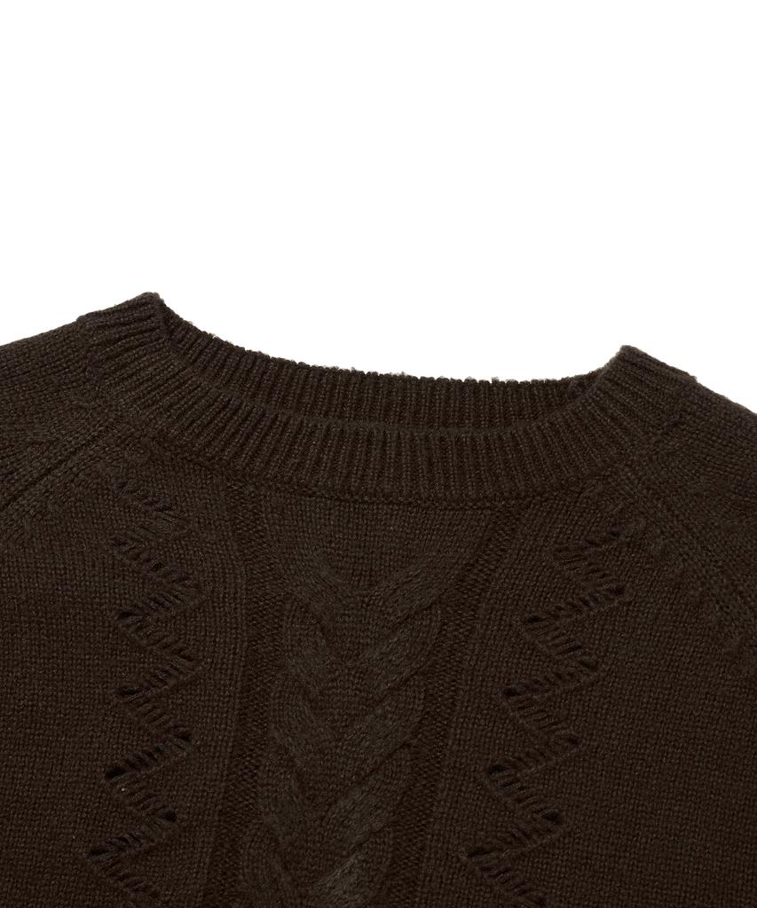 Seuweideu Damaged Cable Knit [Brown]