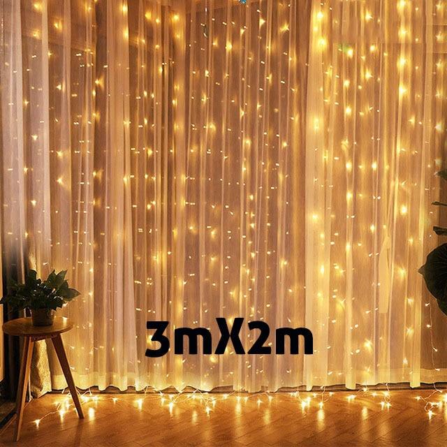 3M USB LED Curtains Festoon Led Light Garlands Christmas Lights Ramadan Decorations 2023 String Lights Wedding Decor New Year
