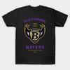 Asian Size Men Black Print T-shirt Ravens Vintage No-Cut Heat Transfer Print Cotton Tshirt