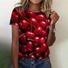 Fruit Cherry Lemon 3D Print T-Shirts Summer Women Casual Short Sleeve T Shirt Y2k Harajuku Oversized Tees Tops Woman Clothing