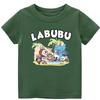2025 Beliebte Kinderkleidung T-Shirt mit Mehreren LABUBU Aufdrucken Cartoon-Stil Rundhals Kurzarm Niedliches und Vielseitiges Mädchen Oberteil