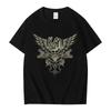 2024 Zomer Korn Schedel Vleugels Zwart T-shirt Dames en Heren Metal Gothic Band T-shirts Vintage Grote Maten T-shirt Katoenen Tops