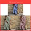 Art Vintage Cotton Linen Striped Long Dress With Loose Fit For Women