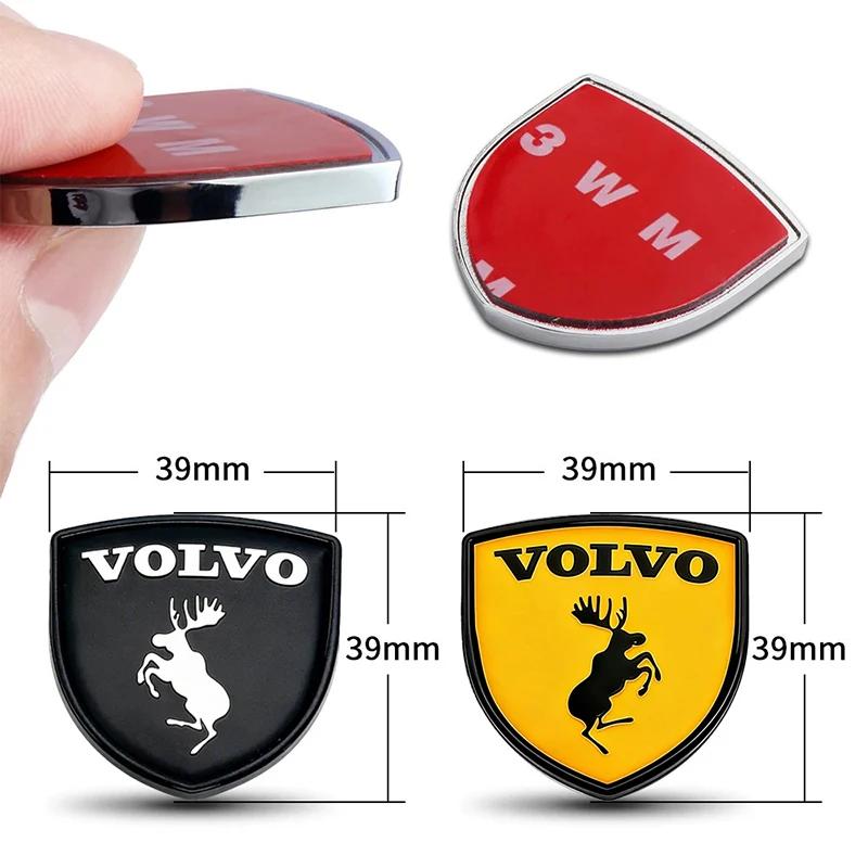 2 Stück Auto Schild Emblem Abzeichen Aufkleber 3D Metall Elch Logo Decal für Volvo XC90 V90 V60 XC60 V40 S80 S60 S90 C40 XC40 V70 XC70 C30 PH4