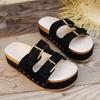 Fashion Summer New Round Head Rivets Metal Buckle Waterproof Platform Anti-slip Wear-resistant Sandals Thick Soled Slippers
