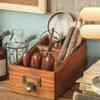 Organiseur de bureau en bois, support de caddie pour télécommande, conteneur de clés et stylos, fournitures de bureau, maquillage