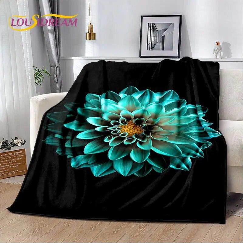 Nordische 3D-Gänseblümchen-Blume, weiche Plüschdecke, Flanelldecke, Überwurf, Decke für Wohnzimmer, Schlafzimmer, Bett, Sofa, Picknick, Bettdecke