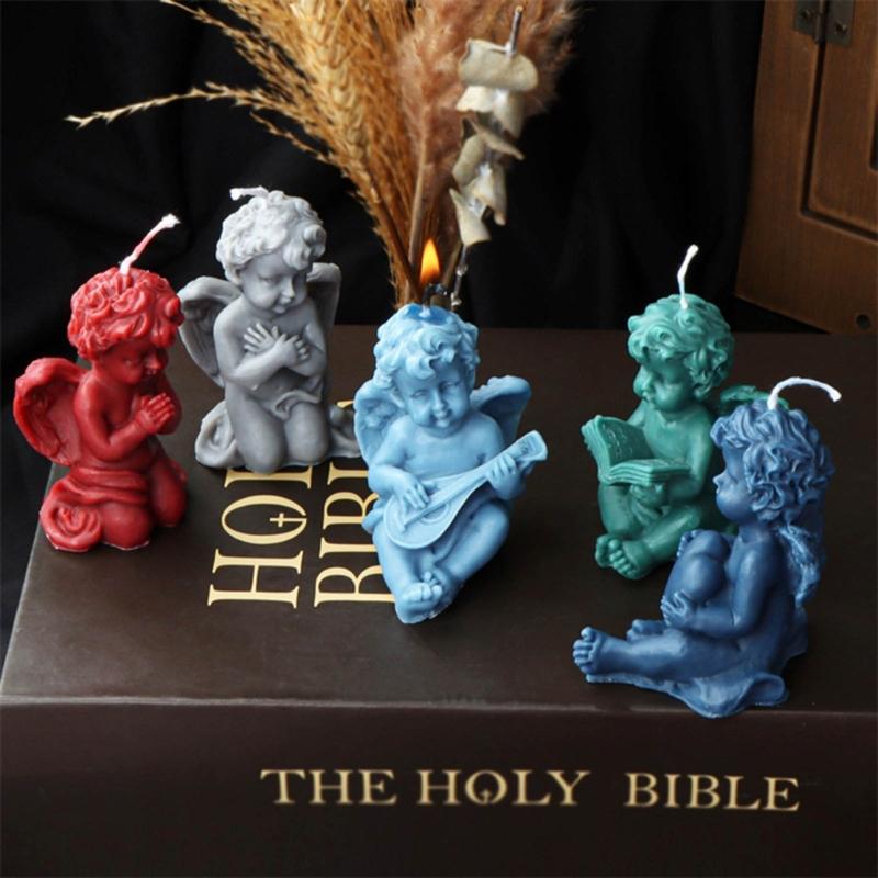 Angel Candle Silicone Mold Handmade Winged Angel Scented Candle Mold DIY Cake Chocolate Soap Mold Candle Making Resin