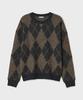 Bellie Legacy Argyle Sweater - Charcoal Brown