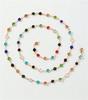 Bohemian Colorful Glass Long Y-Shaped Necklace Metal Collarbone Chain Gold  Color Summer Holiday Party Body Jewelry Gifts